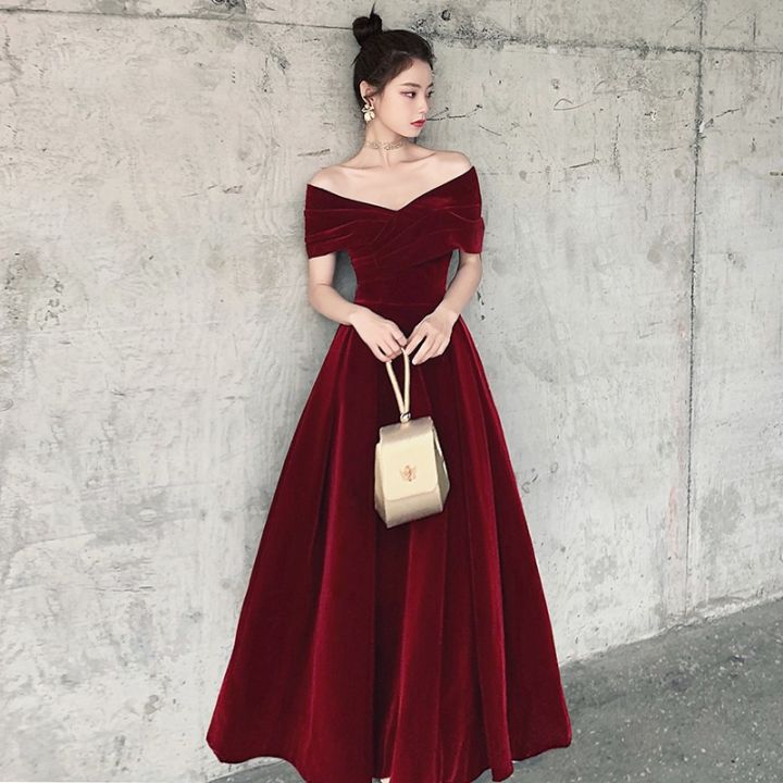 A Line 2 Pieces Off Shoulder Red Prom Dress, 2 Pieces Red Off Shoulder –  morievent