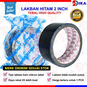 Lakban Kain Hitam 2 Inch x 8m / Cloth Tape 48 MM Lakban Kain Warna Hitam Bodhi Tape 48 mm x 8 meter