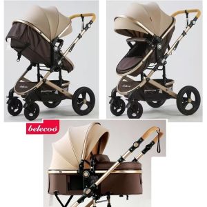 RUBBER WHEELS! PREMIUM BELECOO Baby Stroller Aluminium Alloy Body Frame Baby Cart Stroller Bayi Boleh Baring Tegak Baby Carrier Stroller Babycart Stroller Premium Stroller Bayi Travel Selesa Branded Belecoo Baby Stroller Bayi Baru Lahir Hingga 3 Tahun