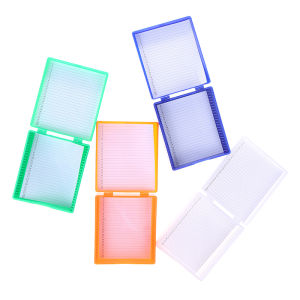 [Habilulu] 4 Color Plastic Microscope Slide Box 25pcs Biological Slices Storage Case Holder For Prepared Microscope Slides