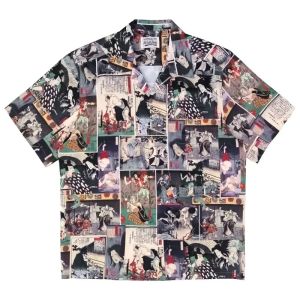 Classics Hawaii Short Sleeve Shirt Vintage High Quality Character Print Mens Womens Casual Classics WACKO MARIA Shirt Tops