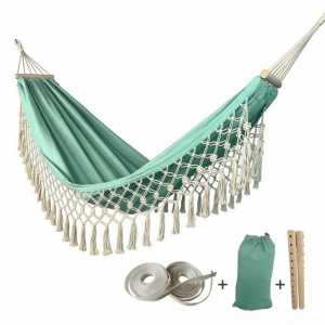 WININ Tua rua Võng đôi Phong cách Bohemian Chống lật xe Võng cắm trại Bền bỉ Canvas Ghế xích đu sân vườn Ngoài trời
