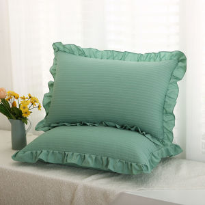 Korean Ins-style Makaron color pure cotton pillowcase Skin-friendly pure color girl heart pillow bag