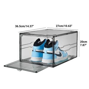 Homepeas® Clear Shoe Box Thickened Stackable Magnetic Acrylic Display Storage