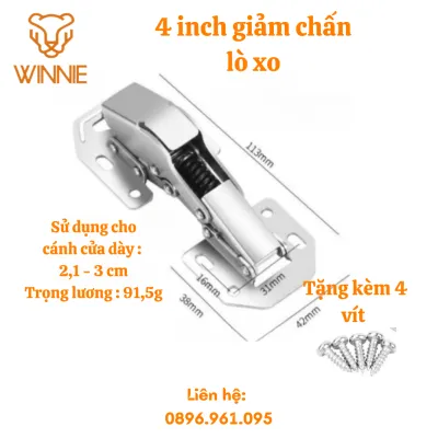 Bản Lề cửa tủ thủy lực không khoan lỗ - Bản lề giảm chấn bằng thép không gỉ tiện dụng