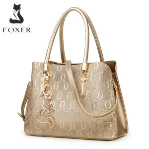 FOXER wanita kulit beg tangan Purse Top Handle Tote Embossing proses pembungkusan beg bahu