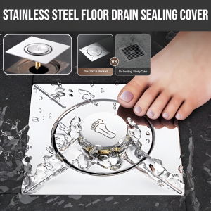 Stainless Steel Floor Drain Sealing Cover Antibug Foot Popup Core Square Bathroom Bounce Floor Drain  Antiodor Antireturn And Bug Sealing