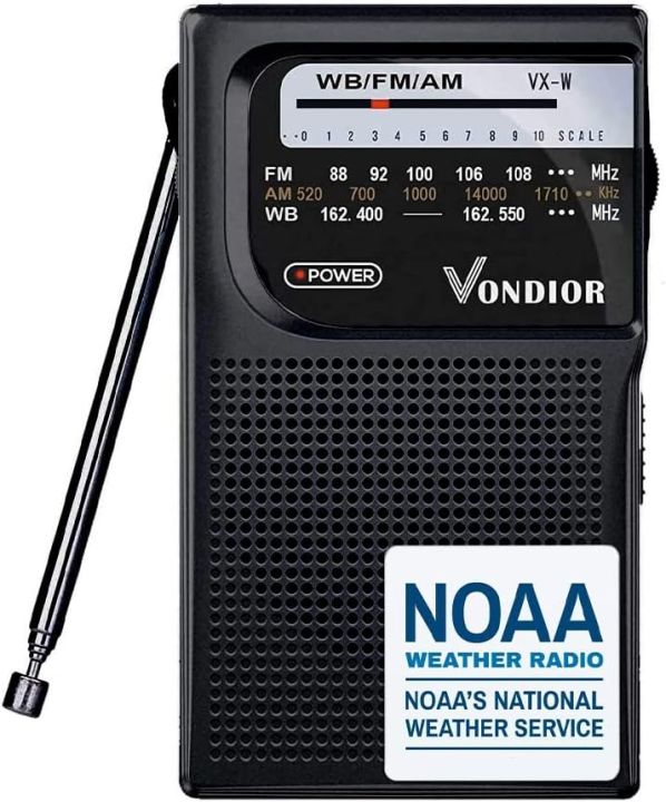 Vondior Portable NOAA Weather Radio, Battery Operated Emergency NOAA/AM