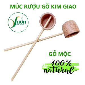 Gáo múc nước (R.u.o.u) GỖ QUÝ KIM GIAO vá muôi muỗng múc gia công thủ công từ gỗ mộc - Vườn Đặc Sản