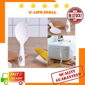 [In Stock]Japanese Style Non-Stick Smart Design Rice Spoon Anti-Stick Rice Scoop / Japanese Rice Cooker Spoon with Holder  Rice Cooker Spoon Case