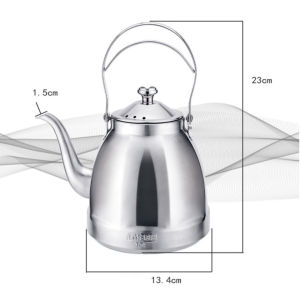 Teko Stainless Bulat Tea Pot Air Panas Eko Kettle Full Stainless Steel Tebal Masak Air Panas
