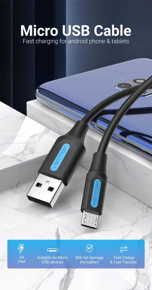 Vention Micro USB Cable Charger USB Android Data Cable Fast