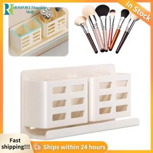 【HFM】 Elegant Silver Aluminum Toothbrush Holder Wall Mount with Anti-Mold Coating for Bathroom Storage