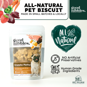 No Preservative Dog Treats - Pet Village | Krunchy Porky | Good Nibbles | 40g