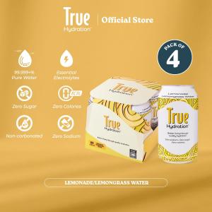 True Hydration™ Hydration Drink | Electrolyte Drink | 0 Sodium | 0 Sugar | 0 Calorie | 0 Carb | Made in USA (4 / 12 x 355ml)