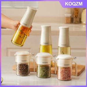 KOQZM Sealed Seasoning Jar Moisture-proof Glass Seasoning Jar With Spoon Kitchen Salt Seasoning Box Seasoning Salt Shaker