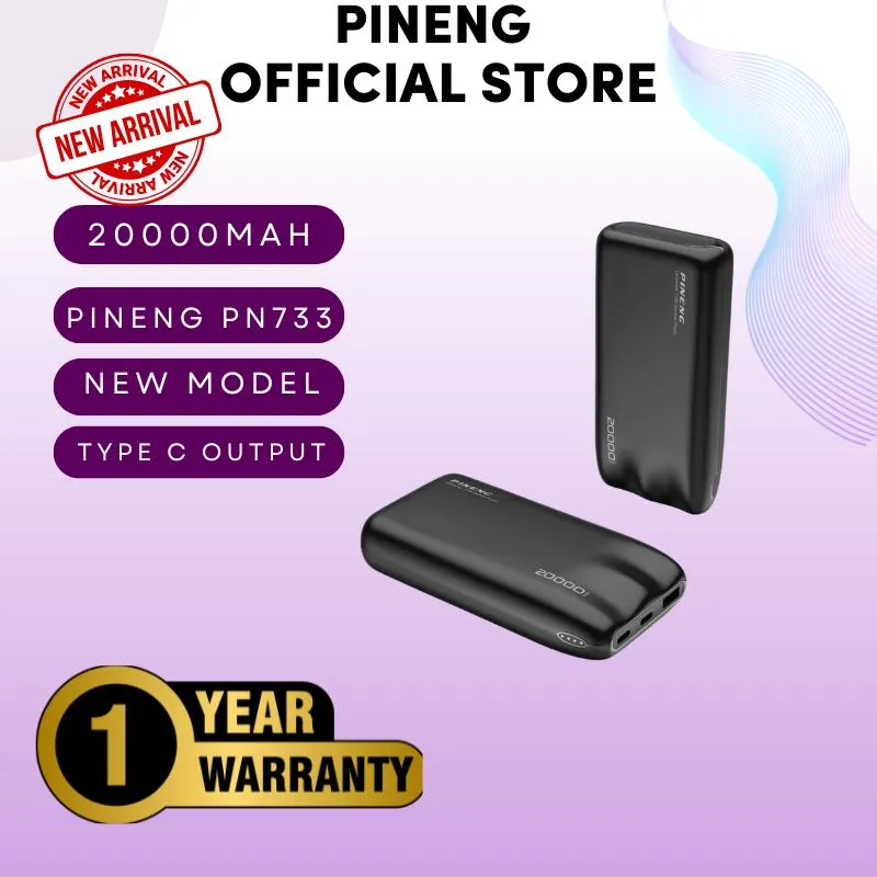 New color Pineng Powerbank Pn733 Micro USB & Type C Input with