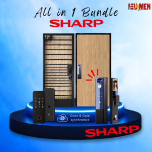 [Sharp]4-in1 Bundle | Fire Rated Main Door Steel Gate IT-Heim Synchronized Digital Locks | Solid Wood | Smart Lock | Laminate Door | Singapore Door