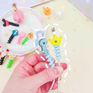 [Cartoon] Spiral Cable Protector Data Line Cord Protector Protective Case Cable Winder Cover For USB Charger Cable