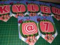 PINK, BLUE COCO- MELON PER LETTER birthday BANNER, Party, Name Banner, Happy Birthday PARTY. 