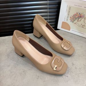 Búp bê mũi vuông 5Cm & 7Cm Giày nữ gót vuông khóa GG thanh lịch Xưởng Giày Nhà Bèo CaogotGG