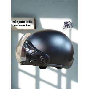 SHOPDAN Nón Bảo Hiểm NỮA ĐẦU CÓ KÍNHfree size 60cmkính trong kính nhỏ che nửa mặt. Thời Trang
