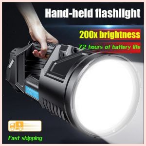 Handheld Large Super bright flashlight rechargeable heavy duty water proof 60000 lumens original