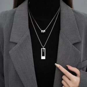 BGUVS Gold Color Double-Layer Necklace Layered Alloy Vintage Necklace Fashion Exquisite Sweater Chain Necklace Women Jewelry