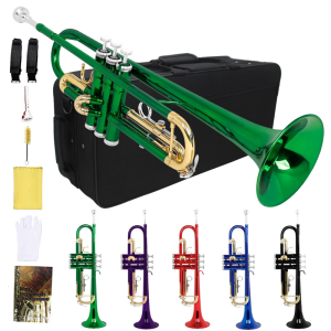 Bb Standard Trumpet Band Horn Beginner Trumpet Professional Trumpet Musical Instruments with Storage Case Enduring