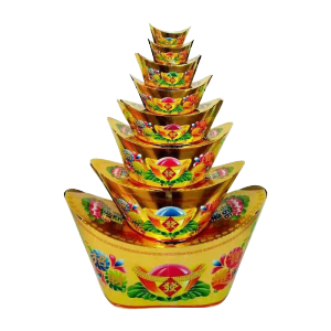 10PCS Yuan Bao Kertas Sembahyang Kim Cua Untuk Sembahyang Leluhur Ceng Beng Kertas Sembahyang Sepasang Di Kirim Dalam Keadaan Belum Di Rakit