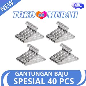 Toko Murah 88 - (isi 40pcs) Gantungan Baju Kawat Anti Karat Murah Tebal Gratis Ongkir Hanger Baju