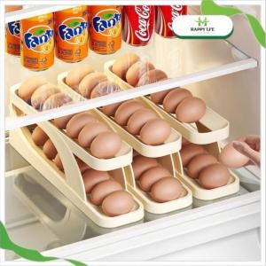 Khay Đựng Trứng Thông Minh 2 Tầng Tự Lăn – Nhựa ABS Cao Cấp Gọn Gàng Tủ Lạnh Tiện Dụng Dễ Lấy