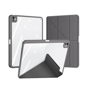 DUX DUCIS for iPad Pro 11 2025 2024 Case with Pencil Holder Detachable Back Cover of Clear Hard Shell Auto Sleep/Wake Multiple Stand Angles and Buffer Design Drop Protection Cover