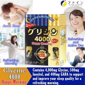 Fine Japan - FINE Glycine 4000 - Insomnia good sleep Improve sleep quality helps reduce stress GABA and L-Theanine (30 Sticks)