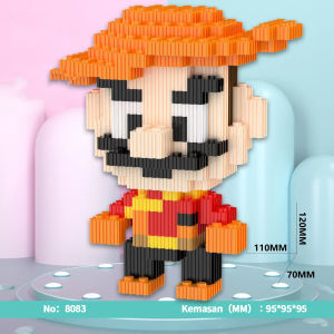 Blok Bangunan Animasi Kreatif Super Mario Permainan Kartun Mainan Balok Susun Mario Nano Block Mainan Anak