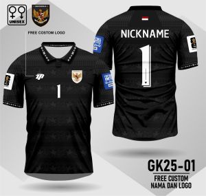 kaos jersey kiper Indonesia 2025 jersey sepak bola fullpatch print bahan embos topo