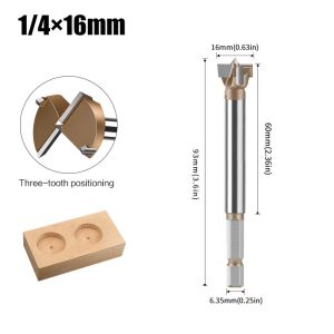 LITTLEX Cacbua vonfram Mũi khoan Lưỡi đôi Ba răng Mũi khoan bản lề  10-25mm Mũi khoan lục giác