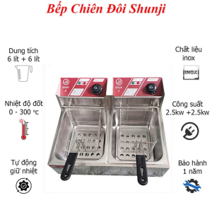 Bếp Điện Chiên Nhúng Shunji đôi 12L