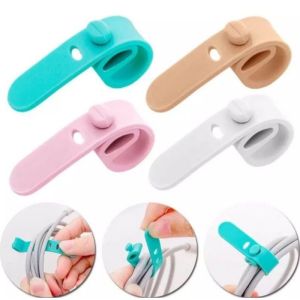 Pengikat Kabel Charger Silicon Kabel Organizer Cable Clip Cord Holder Penggulung Kabel Headset Karet Perapih Kabel Warna Macaroon