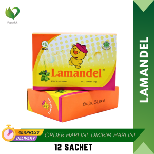 BPOM Lamandel Box Obat Herbal untuk Amandel dan Tenggorokan Kering 12 Sachet