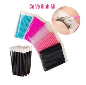1 Bịch 50 Cây Tăm Bông Vệ sinh Mi Tăm Tháo Mi Đầu To Cọ Mềm Gỡ Mi Túi 50 Cây_Phụ Kiện Ngành Mi