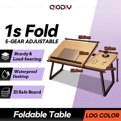 AIODIY 5-Level adjustment Folding Laptop Desk Table/mini Desk Study Table Sofa Table with Cup Holder