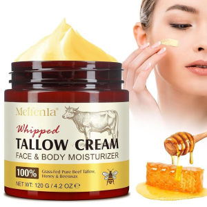 Beef Tallow for Skin Tallow and Honey Cream Natural Tallow Face Moisturizer Hydrating Beef Tallow Balm Deeply Moisturizing for Face & Body Skin Care