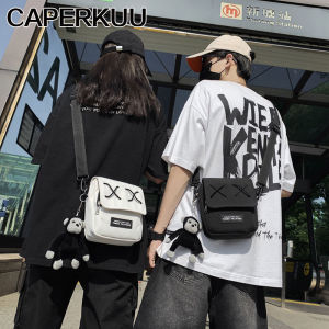 TOPEOPLE Diagonal Bag for Men Canvas Korean Women Shoulder Bag Fashion Casual All-match Tide Brand Printing Mini Fanny Pack Chest Pack Harajuku Style On Sale beg lelaki dan perempuan 22071902