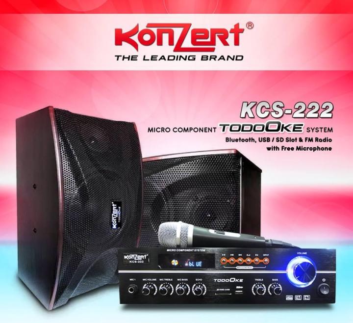 Konzert KCS222 Micro Component System with 2 Pieces 8 inch Speakers