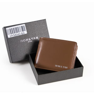 [TERBARU] HONYAN MAN Dompet Pria Koin Ritsleting Ozian Dompet Lipat Kulit Hitam/Coklat/Kopi