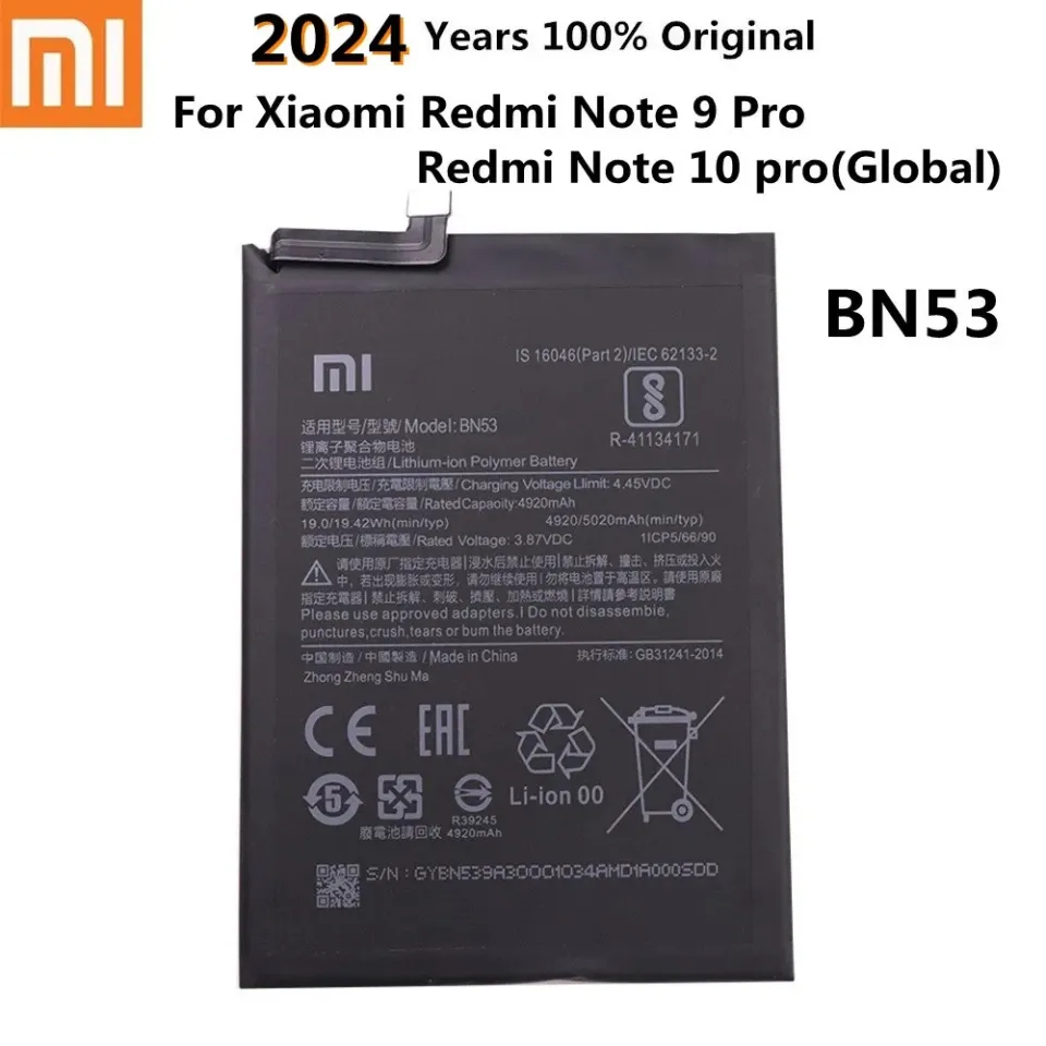 แบตเตอรี่ Xiaomi Redmi Note 10 Pro 4G BN53 แบตแท้ Xiaomi Redmi note Pro  New battery BN53 5020mAh ฟรีชุดเครื่องมือ+แผ่นกาว
