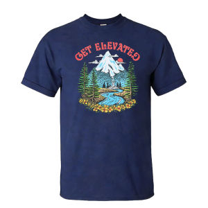 [Local Stock] HBESTY  GET ELEVATED Crew Neck Men Summer Cotton Tee Old School Mountain Wilderness Graphic Camping Adventure Holiday Apparel