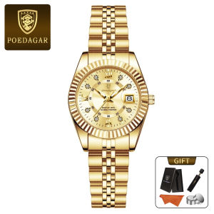 POEDAGAR Genuine Ladies Watch Stainless Steel Strap Luminous Calendar Waterproof 780