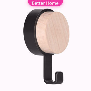 Better ตะขออเนกประสงค์ แขวน ไม่ต้องเจาะ ทนทาน ตกแต่งด้วนลายไม้ home hook